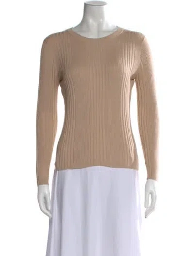 Pre-owned Twp Crew Neck Long Sleeve Top In Neutral