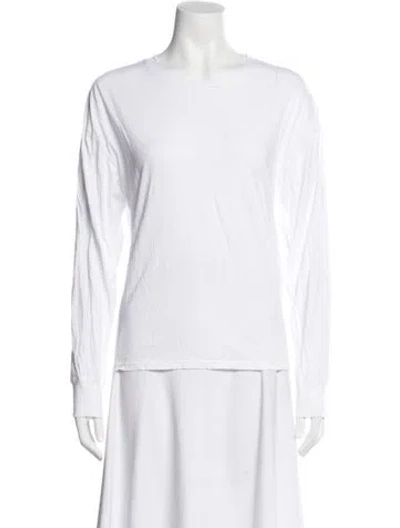 Pre-owned Twp Crew Neck Long Sleeve T-shirt In White