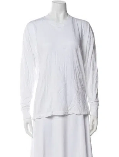 Pre-owned Twp Crew Neck Long Sleeve T-shirt In White