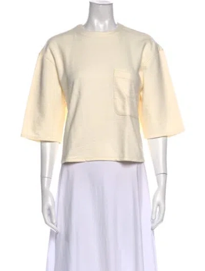 Pre-owned Twp Crew Neck Short Sleeve Top In Neutrals