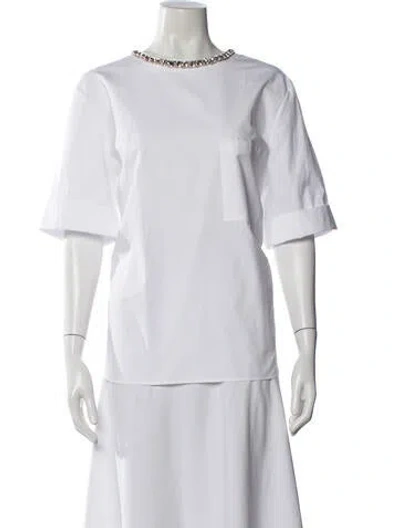 Pre-owned Twp Crew Neck Short Sleeve Top In White