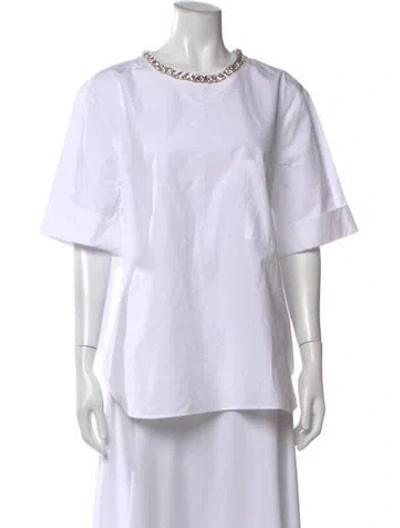 Pre-owned Twp Crew Neck Short Sleeve Top In White