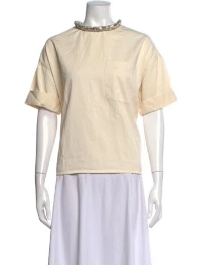 Pre-owned Twp Crew Neck Short Sleeve T-shirt In Neutrals
