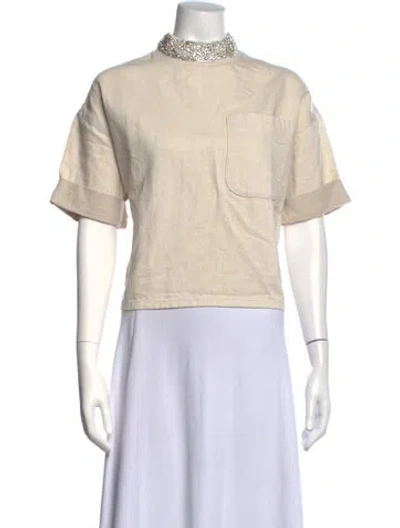 Pre-owned Twp Crew Neck Short Sleeve T-shirt In Neutrals