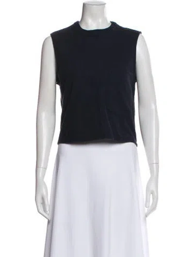 Pre-owned Twp Crew Neck Sleeveless Crop Top In White