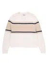 Twp Crew-neck Striped Sweater In White