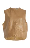 Twp Cropped Leather Tank