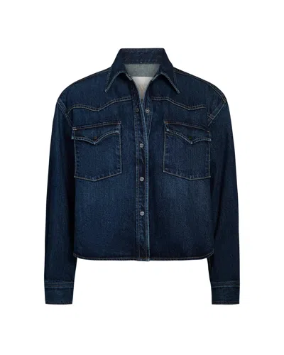 Twp Cropped Og Shirt In Dark Wash Denim