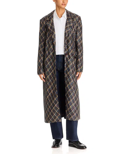 Twp Crosshatch Leather Mattie Coat In Brown