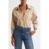 Twp Day After High Low Button-up Shirt In Sandstone