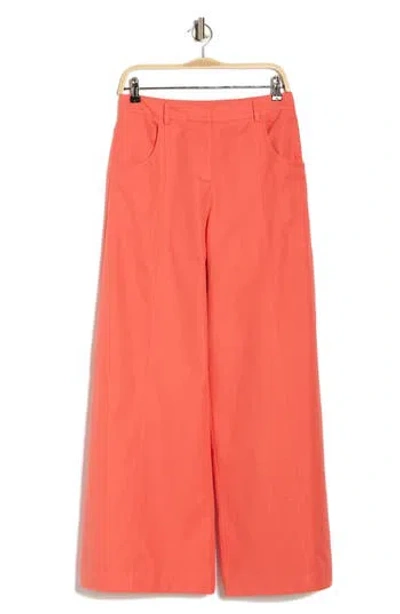 Twp Dees Cotton & Linen Pants In Orange
