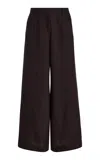 Twp Dees Mid-rise Linen Wide-leg Pants In Brown