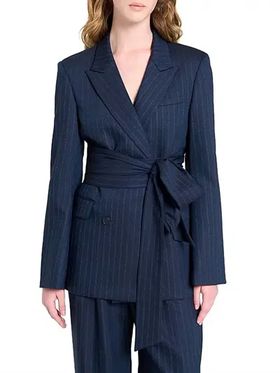 Twp Delancey Double-breasted Blazer In Insignia Blue