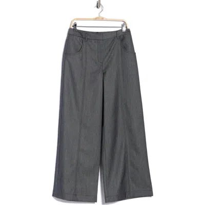 Twp Delaney Wool & Cotton Wide Leg Pants In Gray