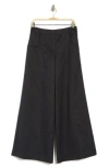 Twp Demie Cotton-linen Mid-rise Wide-leg Pants In Midnight