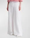 Twp Demie Wide-leg Linen-blend Pants In White