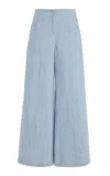 Twp Howard Cropped Mid-rise Straight-leg Pants In Blue