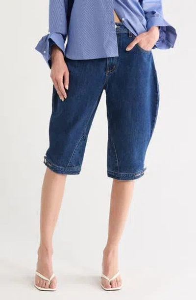 Twp Denim Barrel Shorts In Blue