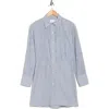Twp Devon Pinstripe Shirtdress In White/hunter Green