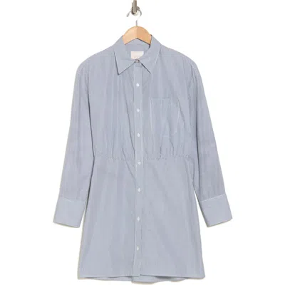 Twp Devon Pinstripe Shirtdress In White/hunter Green