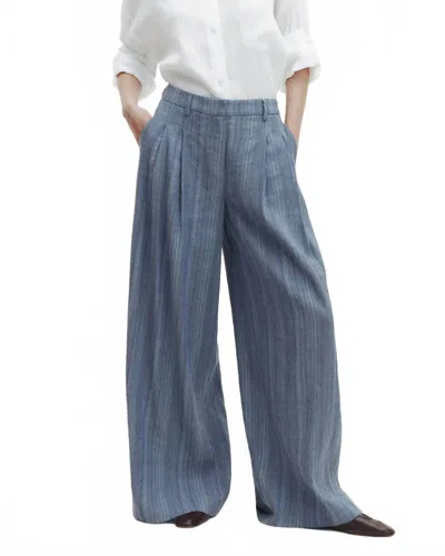 Twp Didi Pants In Linen Gabardine In Blue