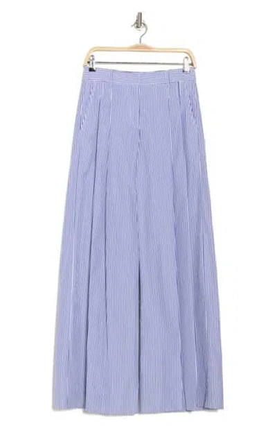 Twp Didi Stripe Wide Leg Pants In White/indigo