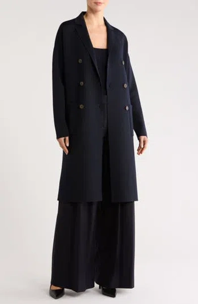 Twp Double Breasted Knit Overcoat In Multi