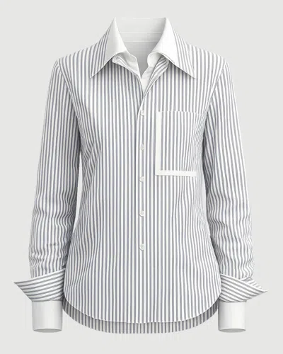 Twp Double Layer Boyfriend Shirt In Blue