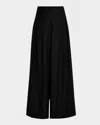 Twp New Didi Wool Stretch Twill Wide Leg Pants In Black
