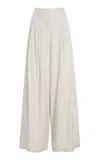Twp Drew High-rise Wide-leg Pants In Light Grey