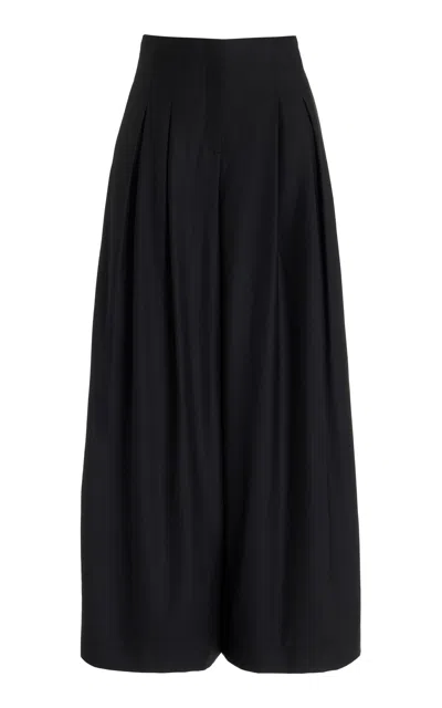 Twp Drew High-rise Wool Wide-leg Pants In Black
