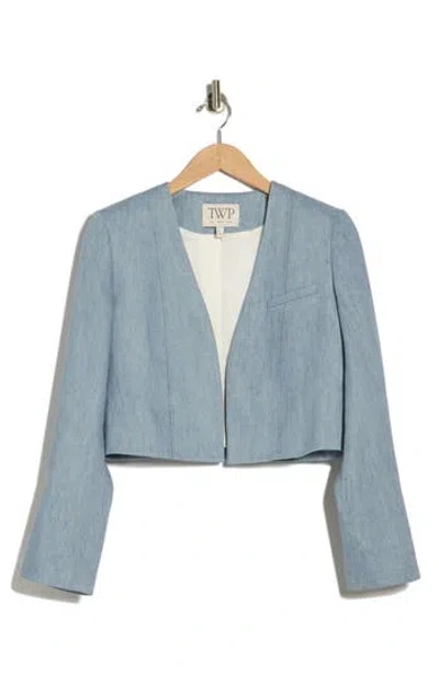 Twp Drink At Costes Hemp Crop Blazer In Blue