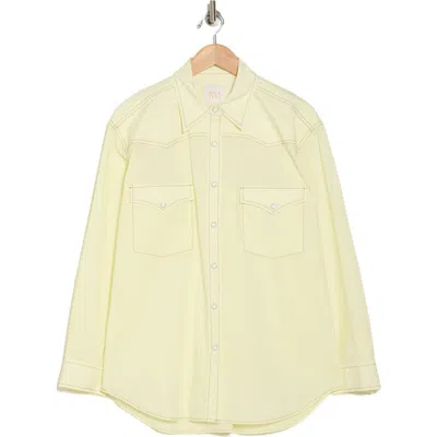 Twp Dutton Stretch Cotton Button-up Shirt In Transparent Yellow