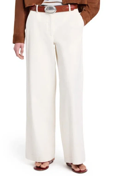 Twp Dylan Stretch Cotton Corduroy Wide Leg Pants In White