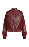 Twp Elliot Suede Bomber Jacket In Burgundy