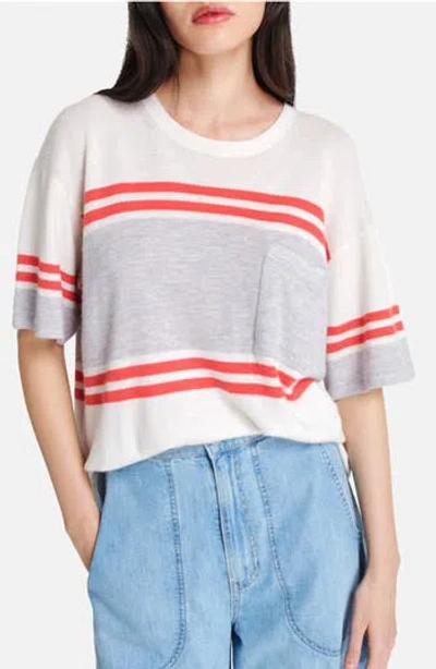 TWP TWP ENGINEERED STRIPE CASHMERE T-SHIRT