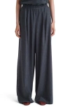 Twp Eva Stretch Wool Wide Leg Pants In Charcoal