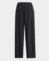 Twp Eva Stretch Wool Wide Leg Pants In Charcoal
