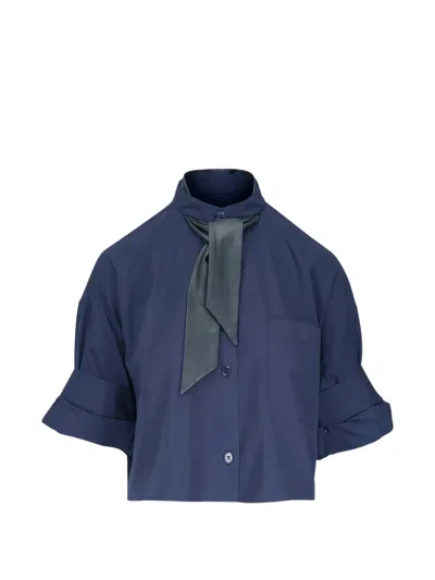 Twp Ex On Repeat Leather-tie Shirt In Blue
