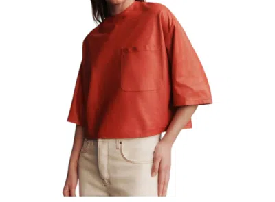Twp Ex T Leather Top In Burnt Coral In Multi