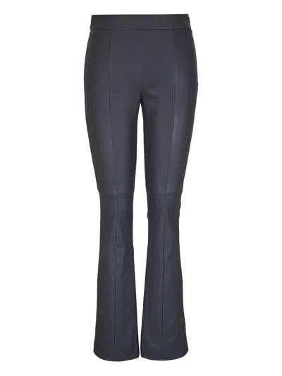 Twp Flared Leather Trousers In Black