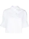 Twp Soon To Be Ex Tux Long Sleeve Crop Button-up Blouse In White
