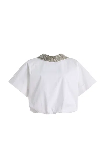 Twp Forever And Always Crystal-embellished Cotton-poplin Shirt In Multi