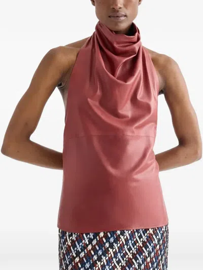 Twp Friday Night Halterneck Top In Red