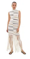 Twp Fringe Sleeveless Dress Ivory Multi In Neutral