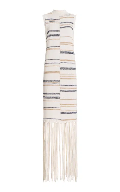 Twp Fringed Maxi Dress In Multi