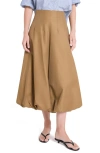 Twp Full Intentions Bubble Hem Midi Skirt In Brown