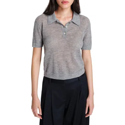 Twp Gauze Cashmere Polo Sweater In Gray