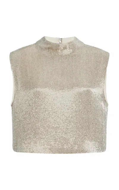 Twp Gigi Beaded Silk Top In Ivory