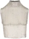 Twp Gigi Beaded Silk Top In Neutrals